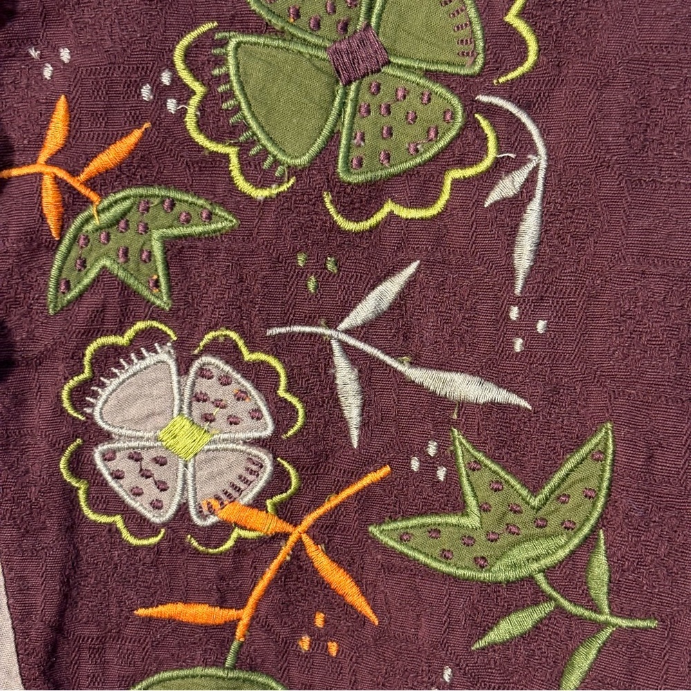 Gudrun Sjoden 100% Organic Cotton Brown Embroidered Vest with Pink Lining - Picture 6 of 16